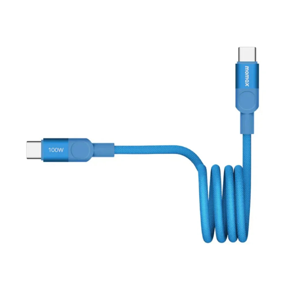كابل مغناطيسي من موماكس ماج لينك USB-C إلى USB-C بقوة ١٠٠ واط، بطول متر واحد، DC52B | أزرق