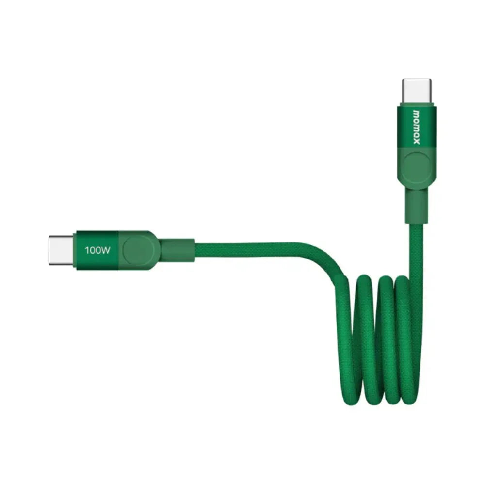 كابل مغناطيسي من موماكس ماج لينك، ١٠٠ واط، USB-C إلى USB-C، بطول متر واحد، DC52G | أخضر