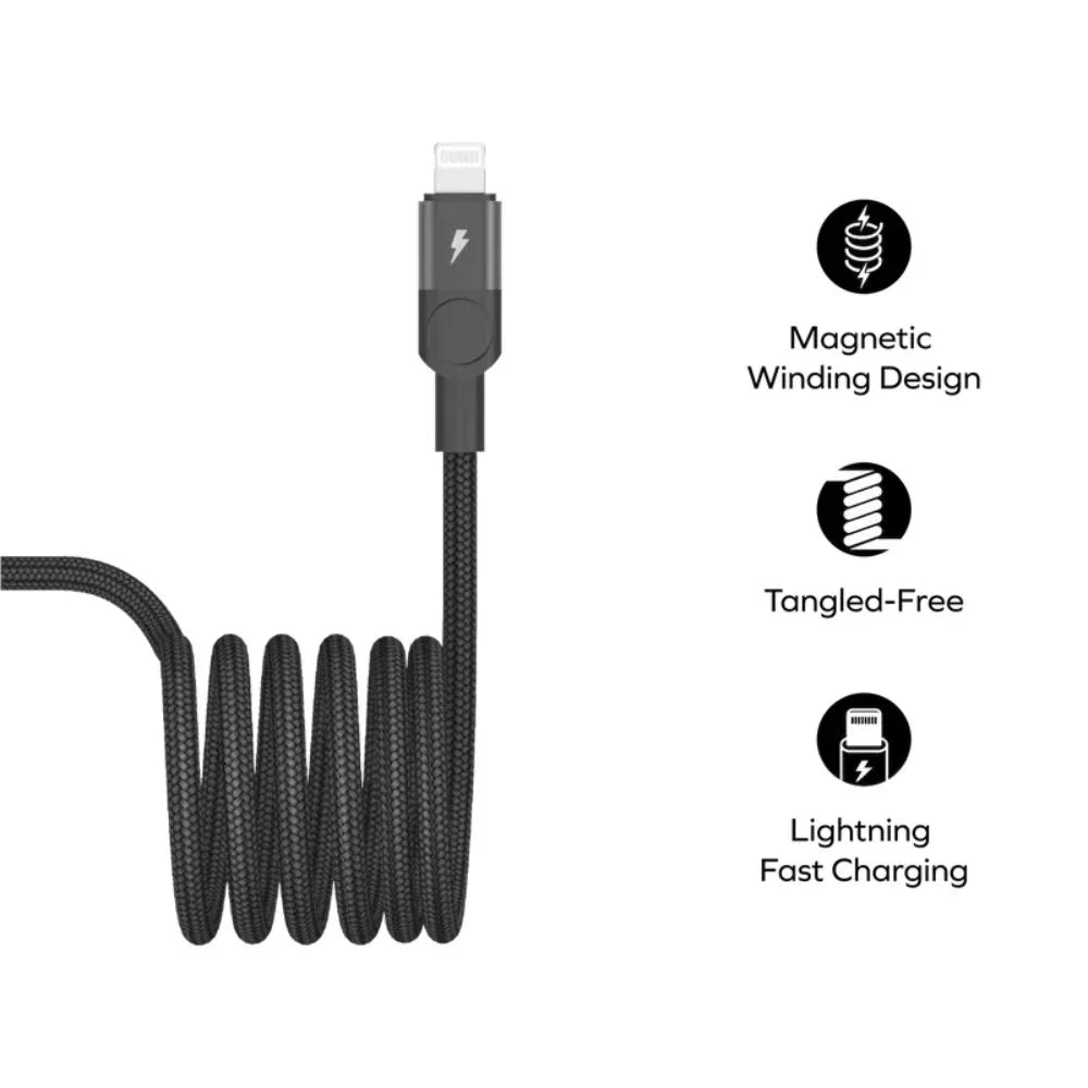 DL59D | Momax Mag.link USB-C to Lightning Magnetic Cable 2m | Black