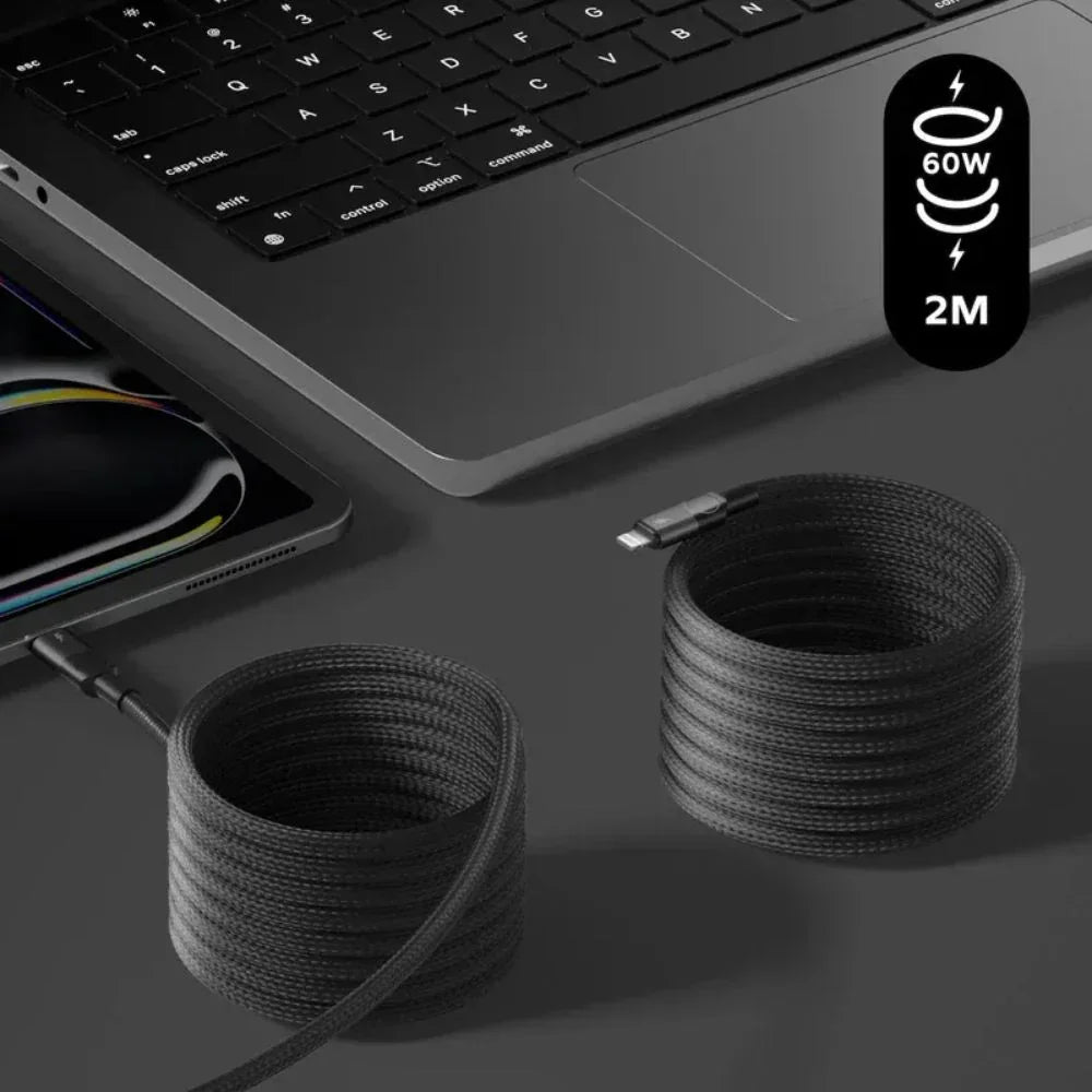 DL59D | Momax Mag.link USB-C to Lightning Magnetic Cable 2m | Black
