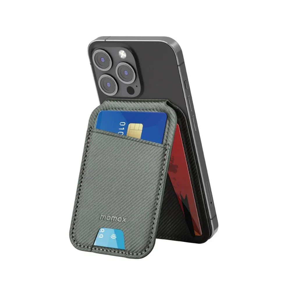 SR29E | Momax 1-Wallet Magnetic stand card holder | Grey