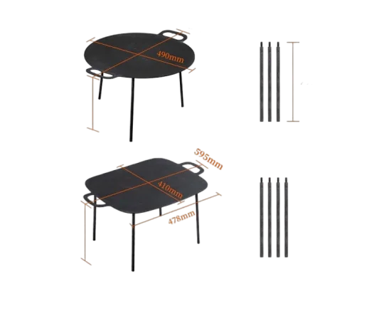Naturehike Black iron 40CM flat-bottomed baking pan 50*40*31.5 CM - Black