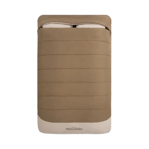 [6927595782514] Naturehike Double cotton sleeping Bag with pillow Grayish - Brown