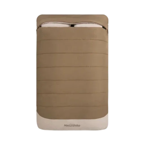 [6927595782514] Naturehike Double cotton sleeping Bag with pillow Grayish - Brown