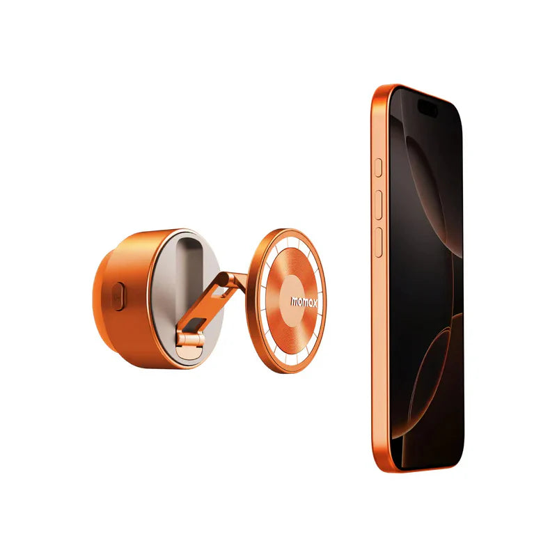 KH20M | Momax 1-Snap Go Auto Suction Magnetic Phone Stand  | Orange