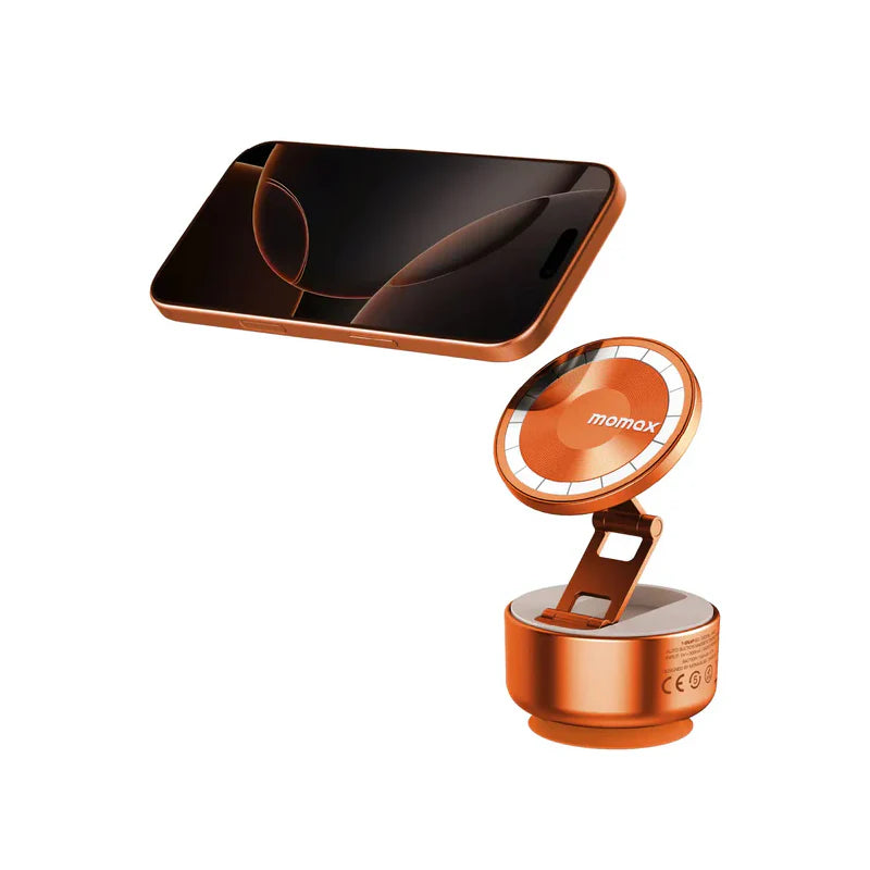 KH20M | Momax 1-Snap Go Auto Suction Magnetic Phone Stand  | Orange