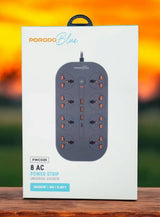 PB-FWCH035-BK , Porodo Blue FWC035 8 AC Power Strip Universal Sockets 3000W 3M 9.8FT - GulfStore.com