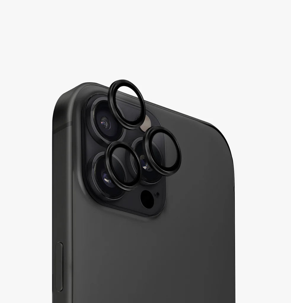 UNIQ OPTIX  IPHONE 16 PRO  (2024) 6.3/6.9 ALUMINIUM CAMERA LENS PROTECTOR - MIDNIGHT (BLACK)