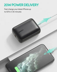 PB-N83S BK | Aukey Basix Mini 20W Ultra Compact Power Bank 10000 mAh | Black - GulfStore.com