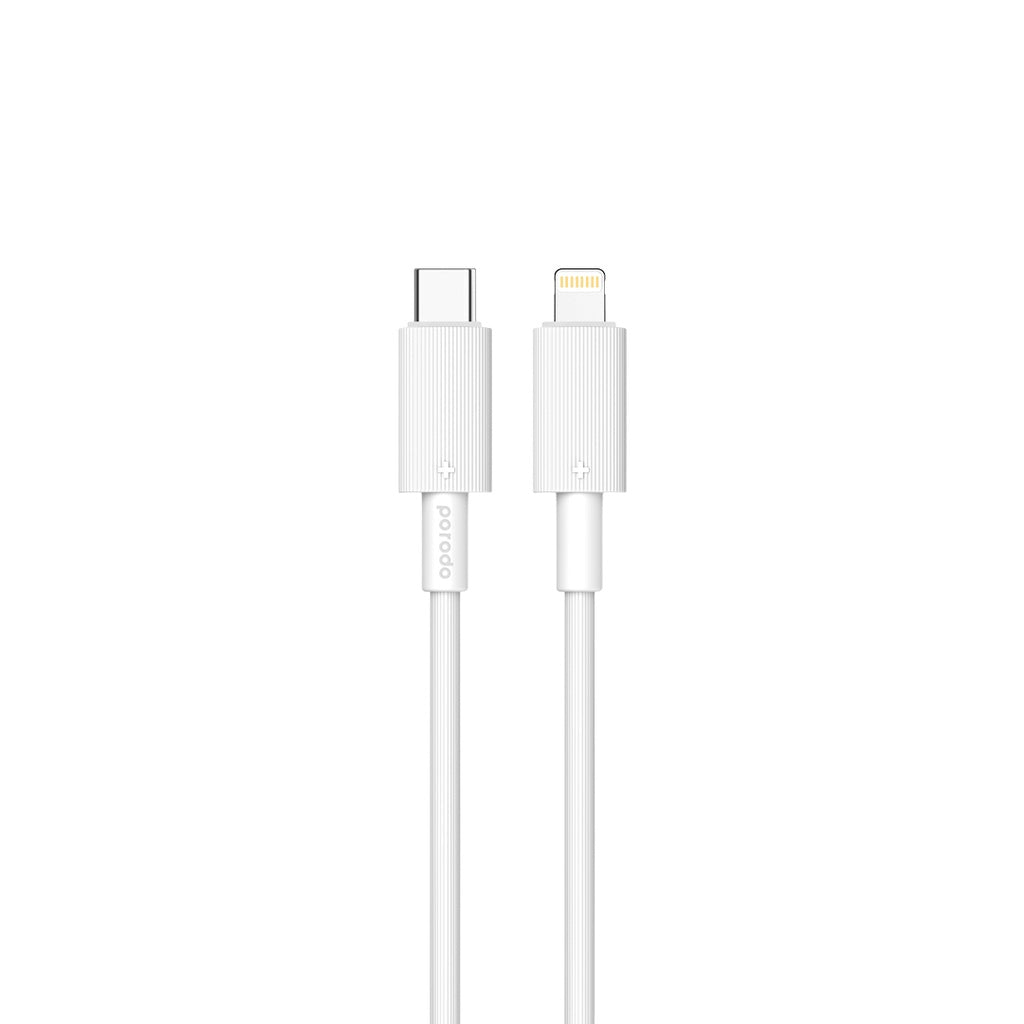 PD-CBL0004-WH , Porodo USB-C to Lightning Durable Charging Cable - White