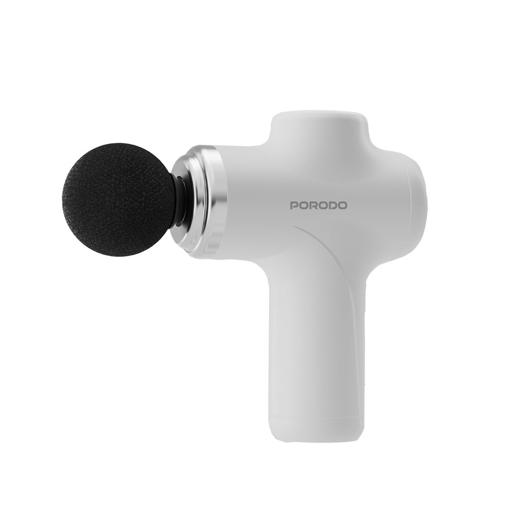 Porodo Lifestyle Precision Handheld Massager with 4 Interchangeable Head - White
