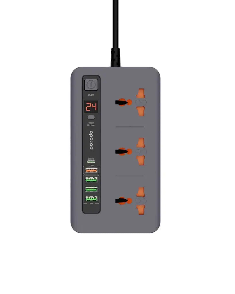 Porodo Multi-Port Power HUB 4 USB-A/USB-C Ultimate Home & Office Kit 2M PD-FWCH013-GY – Grey - GulfStore.com