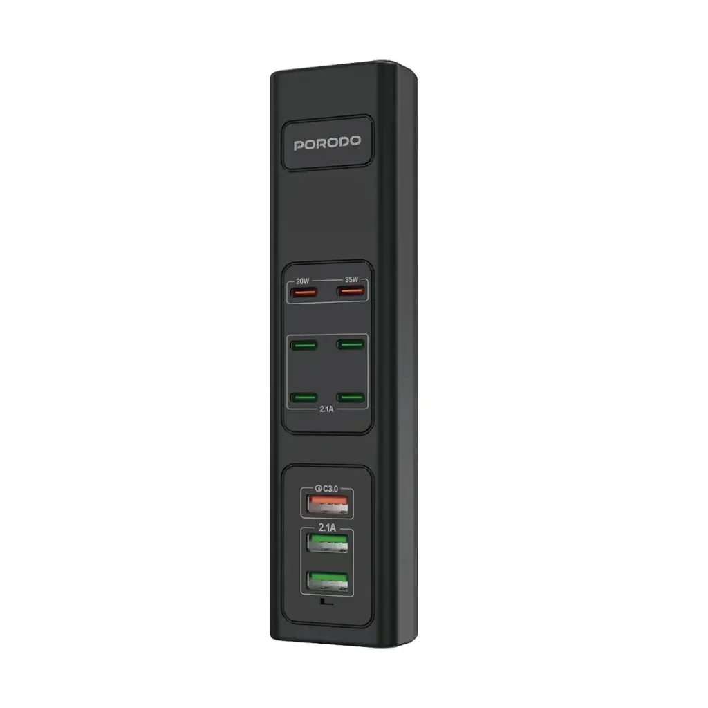 PD-FWCH031-BK , Porodo FWC031 85W Multi-Port USB Charging Hub - Black