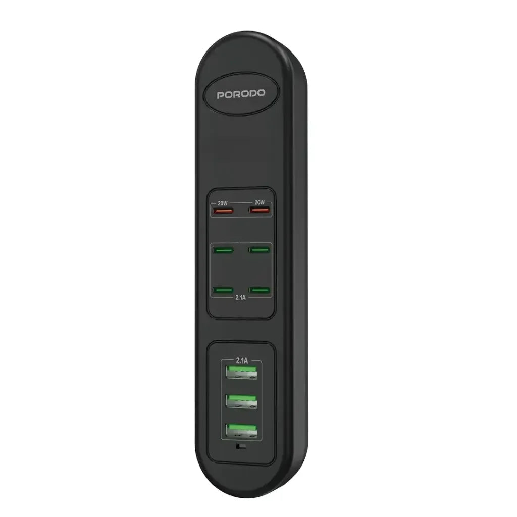 PD-FWCH032-BK , Porodo FWC032 50W Multi-Port USB Charging Hub - Black
