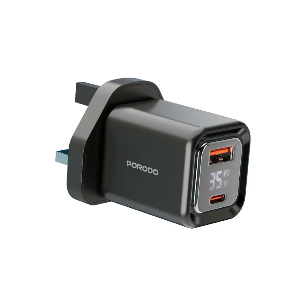 Porodo Dual-Port | Digital Display Quick Charger