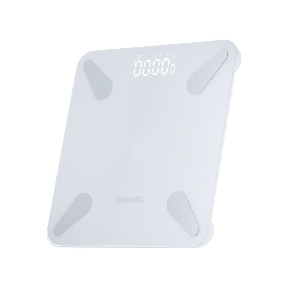 Porodo Lifestyle Smart Body Scale Track Your Progress, Surpass Your Goals White