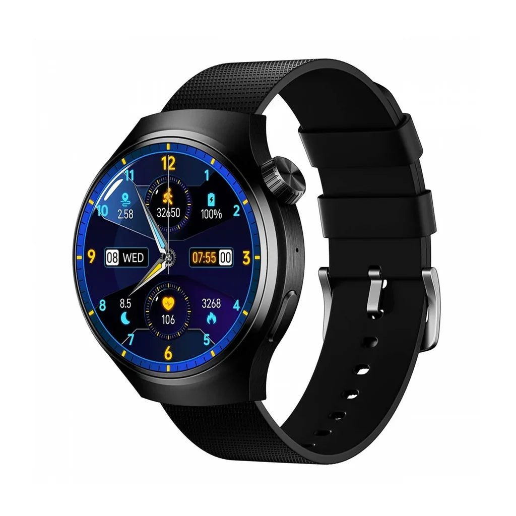 PD-SFERA-BK , Porodo Smart Watch Sfera Round Titanium with Extra Orange Band - Black