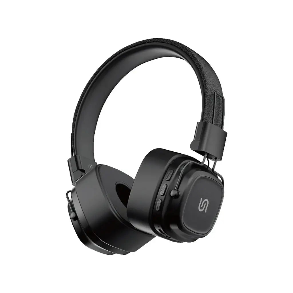 PD-STWLEP037-BK , Porodo Soundtec Vintage Wireless ENC Headphone - Black - GulfStore.com