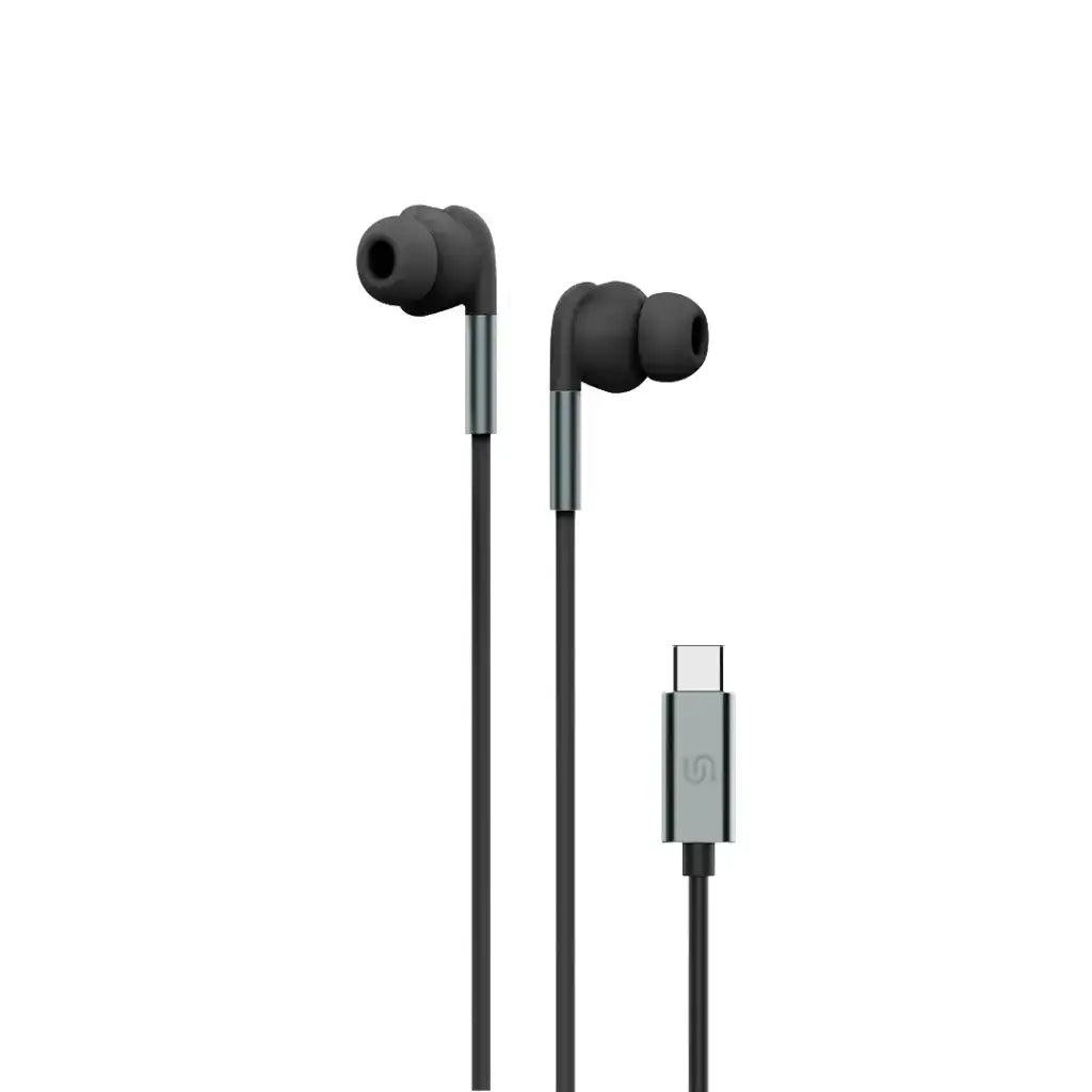 PD-STWLEP044-BK , Porodo Stereo Earphones Type C Connector - Black - GulfStore.com