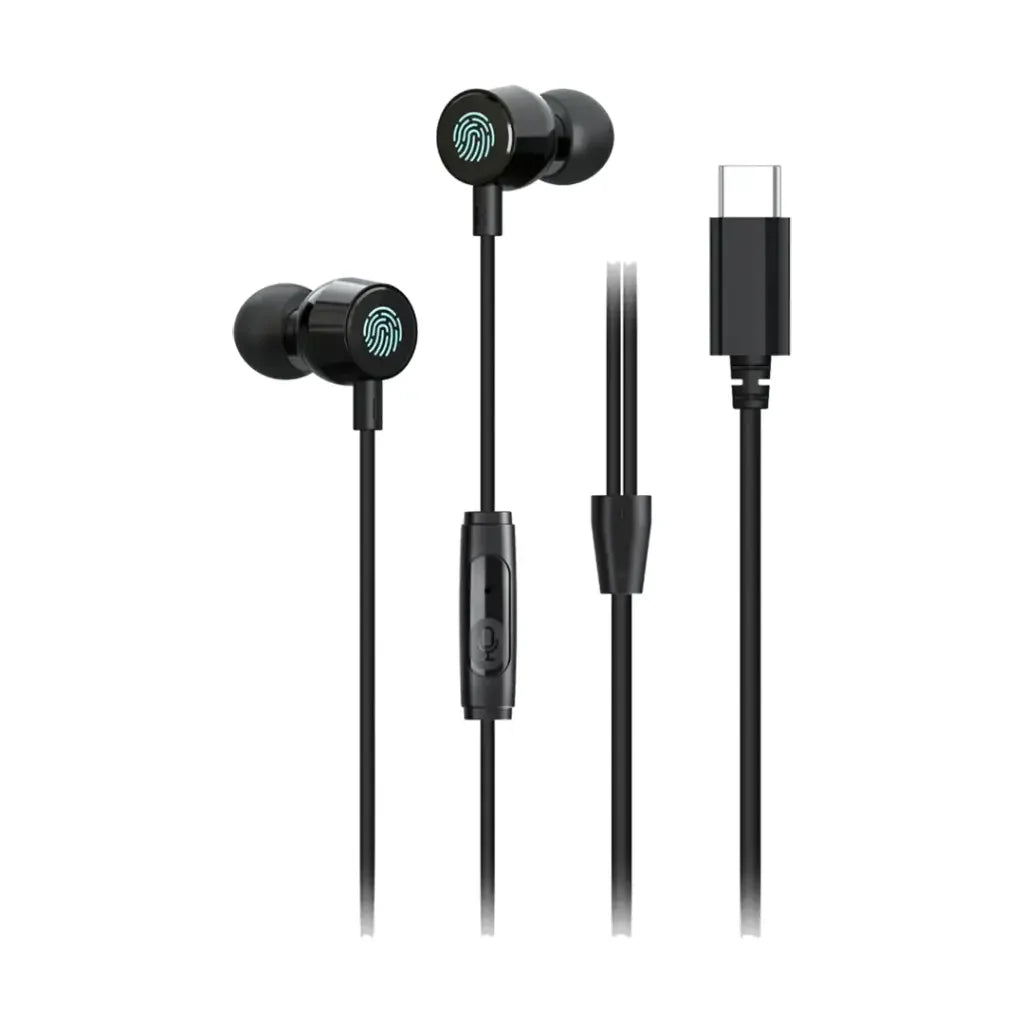 Porodo Soundtec Touch Controls Earphones- Black (PD-STWLEP048-BK)