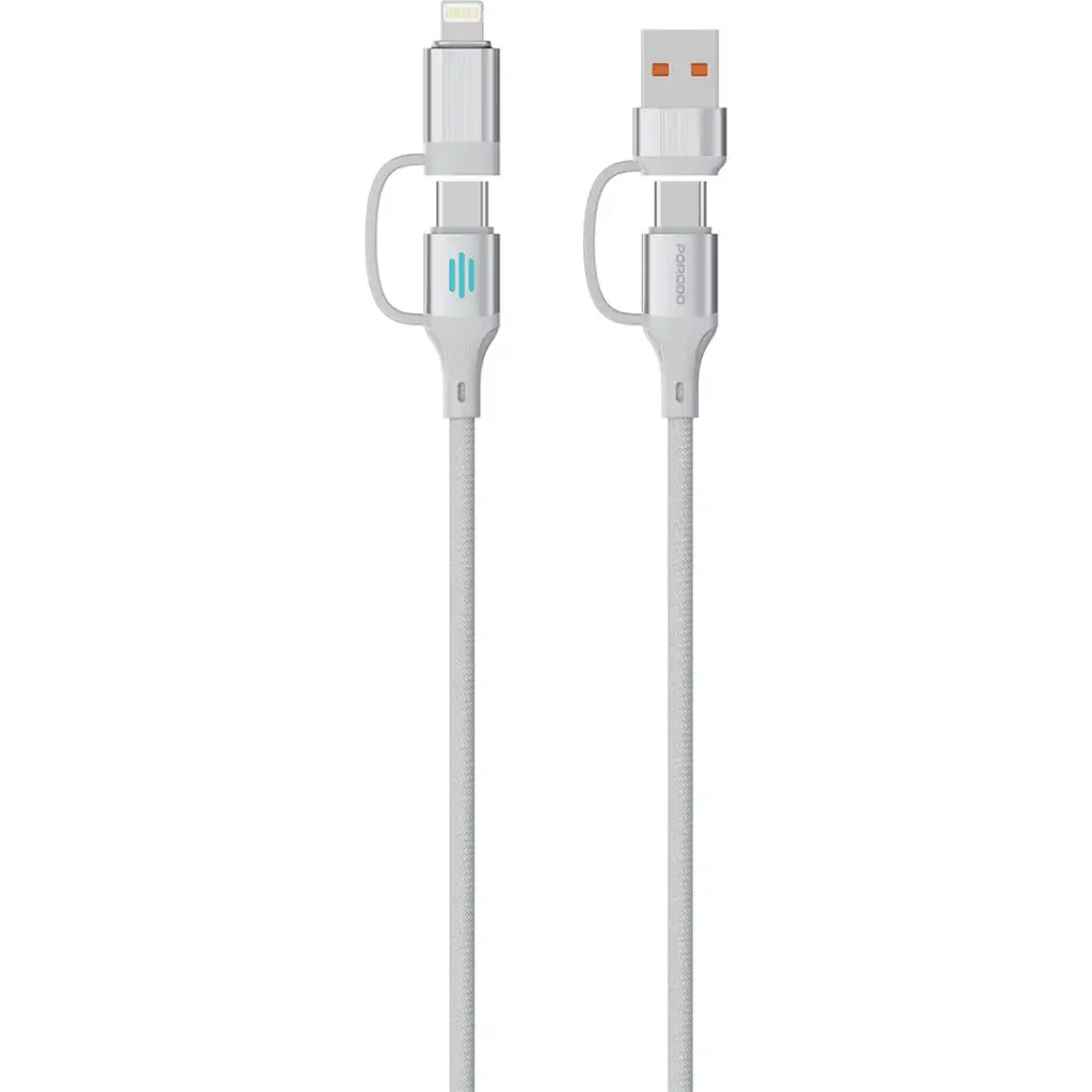 PDCDCSL | Porodo 4in1 High Speed Charging Cable 1M - Silver