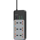 PDFWCH100GY | Porodo 3000W 6AC Universal Power Strip with 6 USB Ports (4C + 2A) | Gray - GulfStore.com