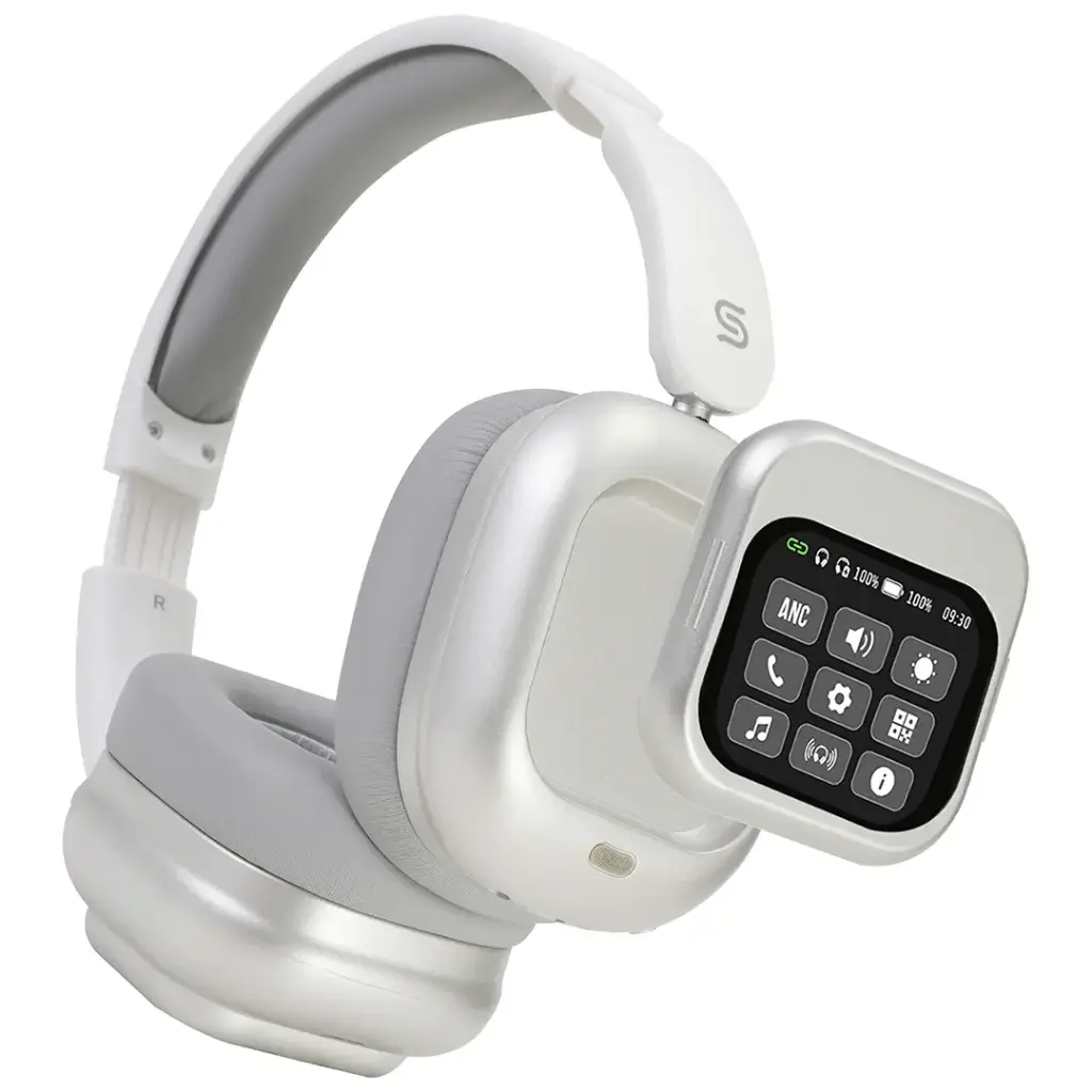 PDJYBN618WH | Porodo Soundtec Touchwave ANC Headphones With Detachable Touch Screen | White