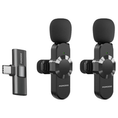 PDLAMPHF3BK | Porodo Audix Pro Lavalier Dual Microphone | Black
