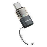 PDLTOC50GY | Porodo MiniLink Transparent OTG Adapter Lightning to USB-C | Grey