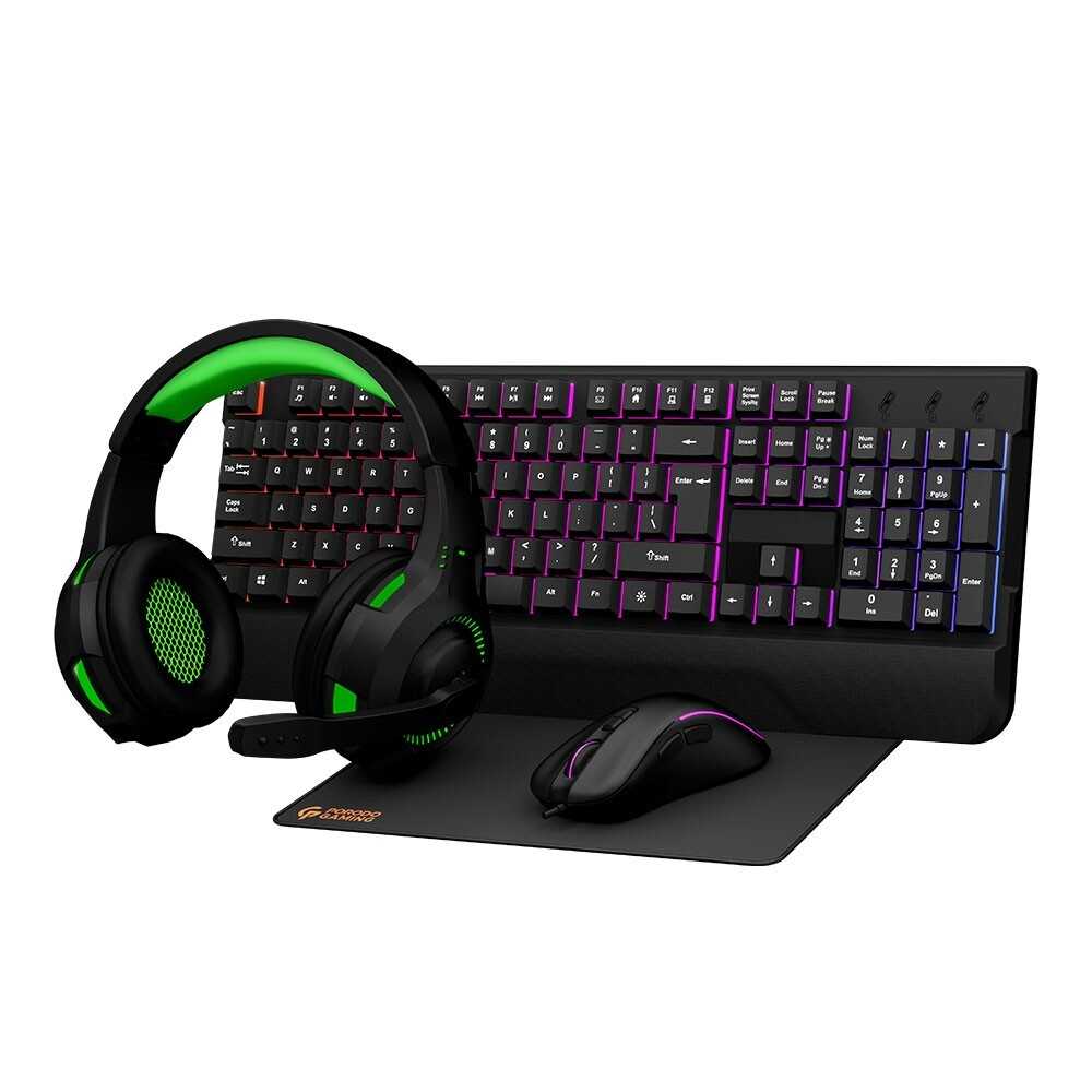 Porodo 4in1 Gaming Starter Kit , Black