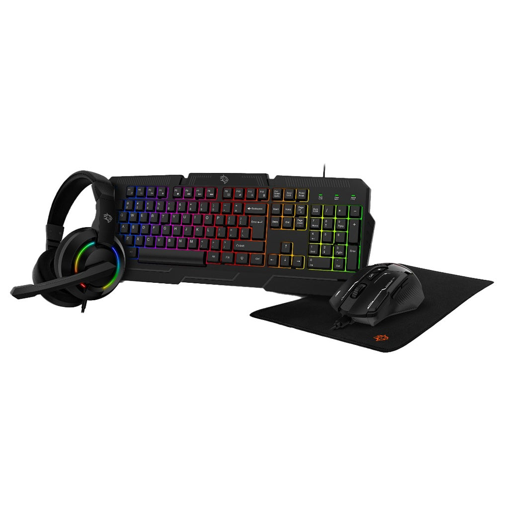 PDX221 | Porodo Gaming Ultimate Gaming Kit Headphone/ Keyboard/ Mouse/ Mouse Pad | Black - GulfStore.com