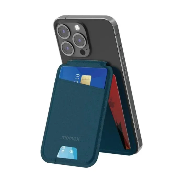 SR29B | Momax 1-Wallet Magnetic stand card holder | Blue