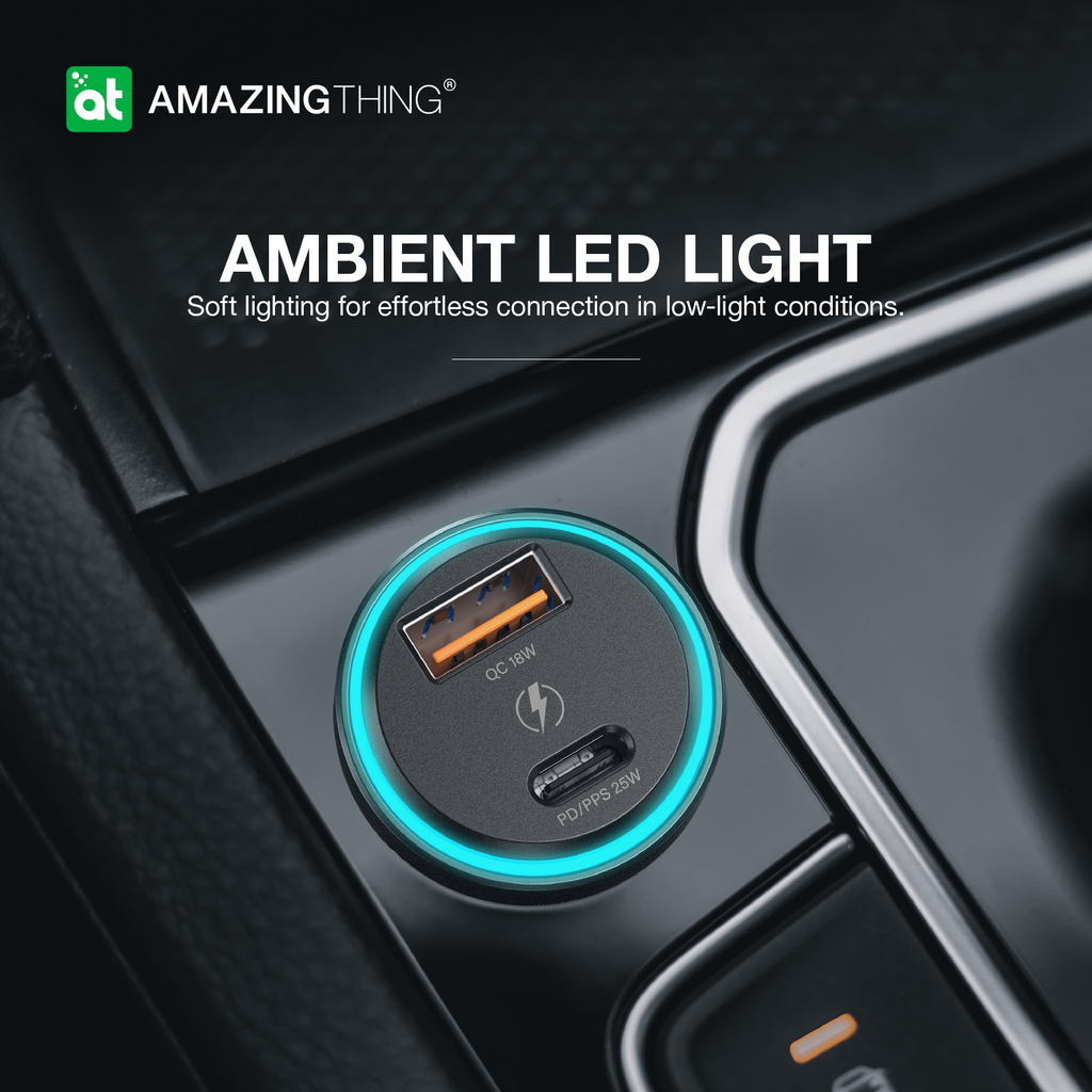 AMAZINGTHING | 17097 | FLEXI Power Pro Pd43W 2 Port Car Charger | Black