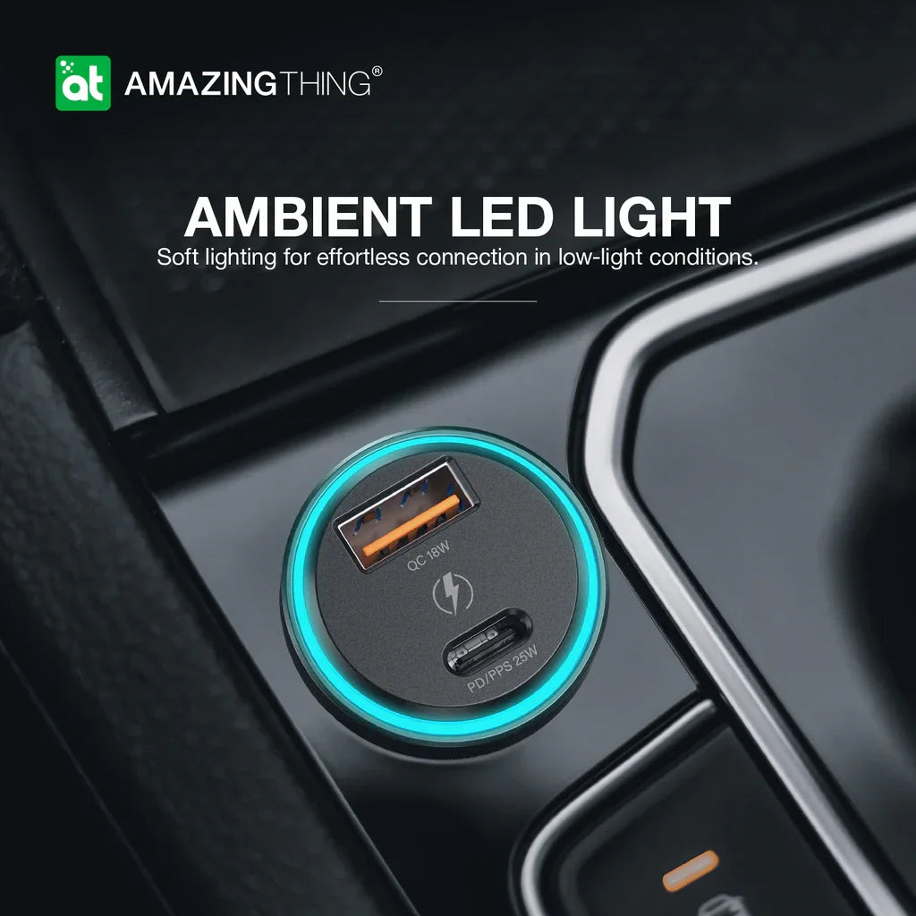 AMAZINGTHING | 17097 | FLEXI Power Pro Pd43W 2 Port Car Charger | Black