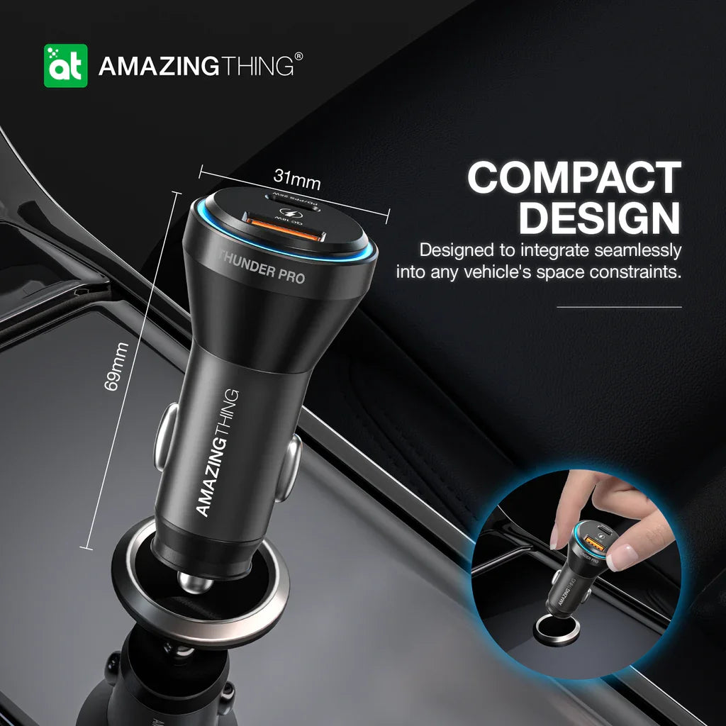 AMAZINGTHING | 17097 | FLEXI Power Pro Pd43W 2 Port Car Charger | Black