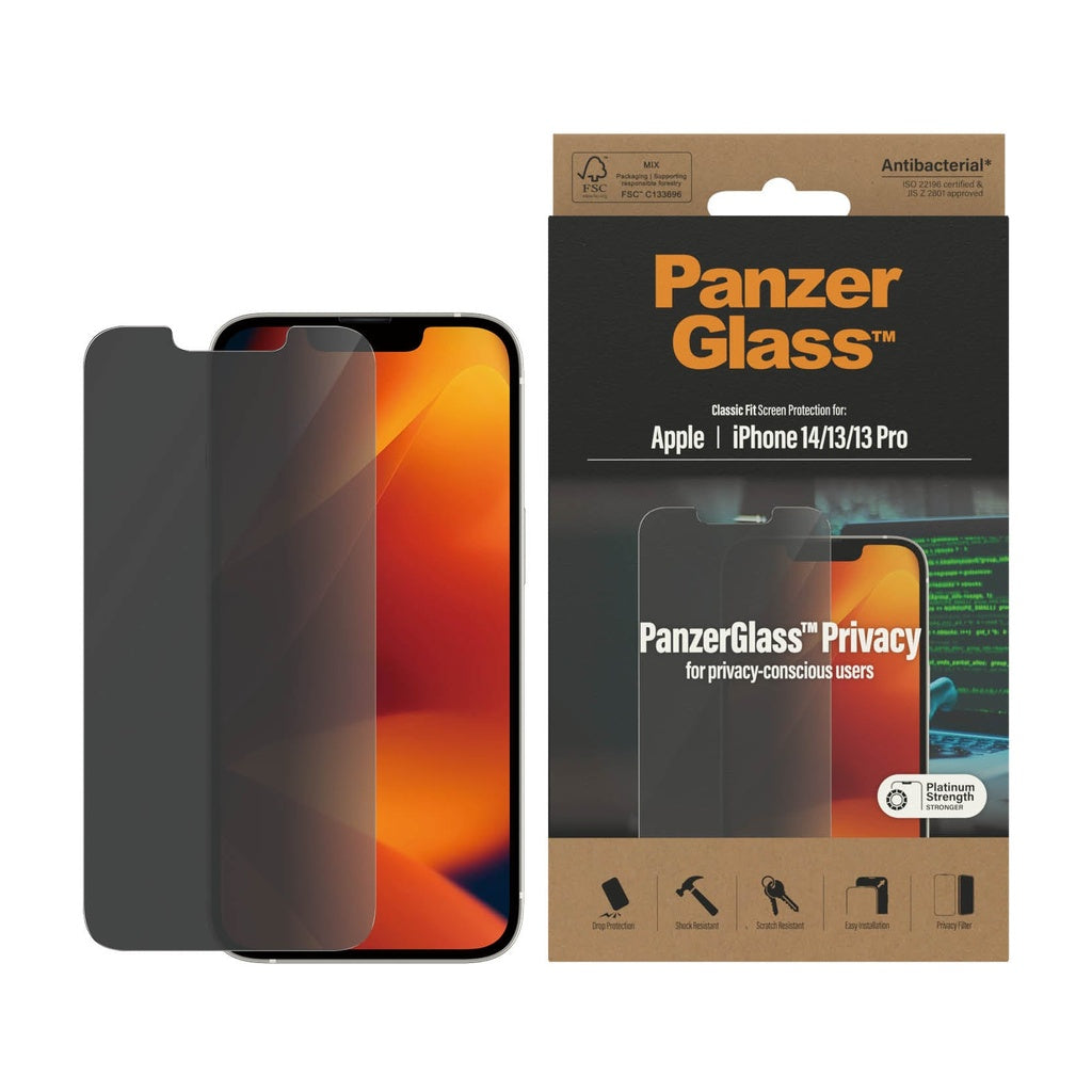 310103617، واقي شاشة الخصوصية PanzerGlass™ لجهاز Apple iPhone 14 | 13 | 13 Pro | Classic Fit - P2767