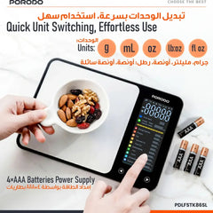 PSLFSTK86Sl | Porodo Lifestyle Kalio Smart Food Kitchen Scale | Silver