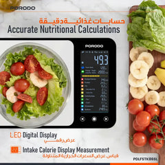 PSLFSTK86Sl | Porodo Lifestyle Kalio Smart Food Kitchen Scale | Silver
