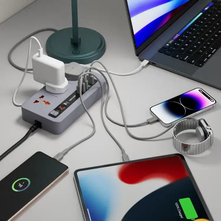 Porodo Multi-Port Power HUB 4 USB-A/USB-C Ultimate Home & Office Kit 2M PD-FWCH013-GY – Grey - GulfStore.com