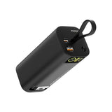 PD-PBFCH066-BK , Porodo 20000mAh 130W Power Bank 1M Retractable Type-C Cable - Black