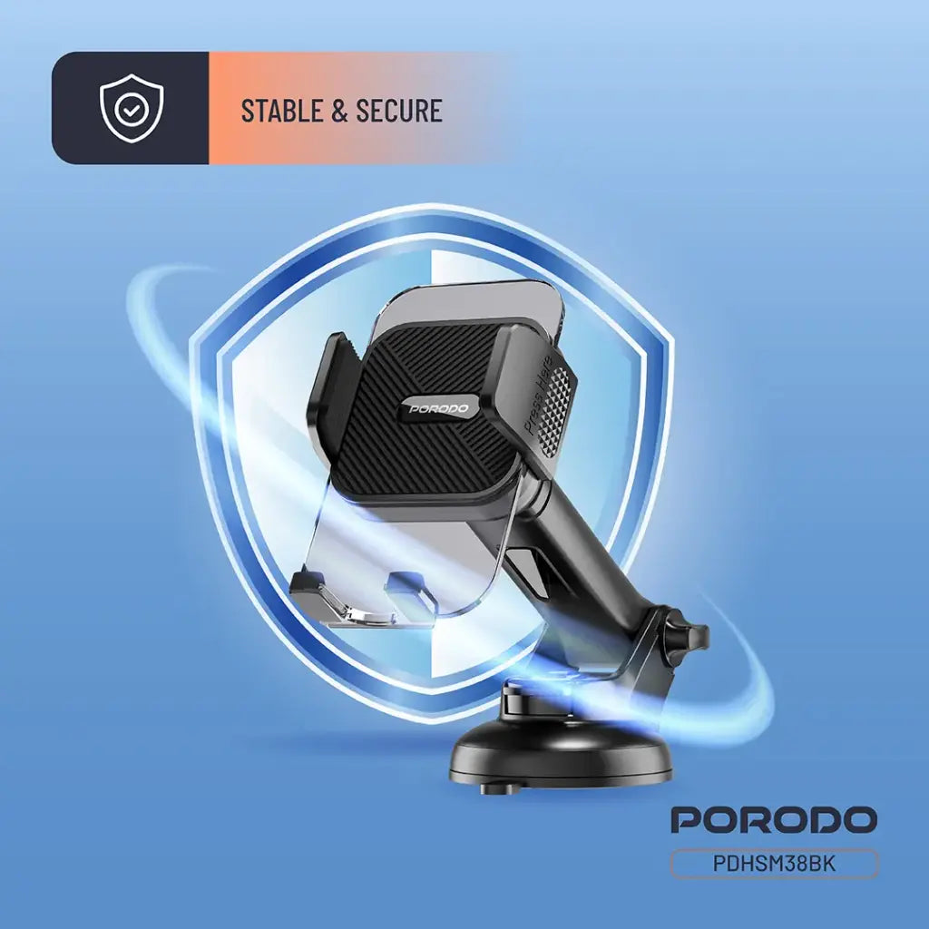 PDHSM38BK | طقم حامل هاتف متعدد الوظائف 3 في 1 من بورودو | أسود