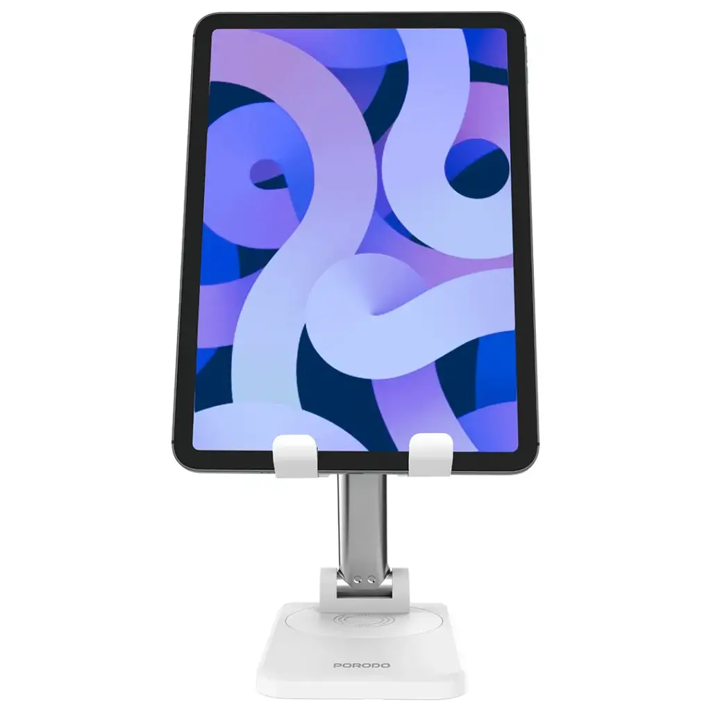PDCCT19WH | Porodo Desktop Phone & Tablet Stand With Adjustable Telescopic | Rod-White