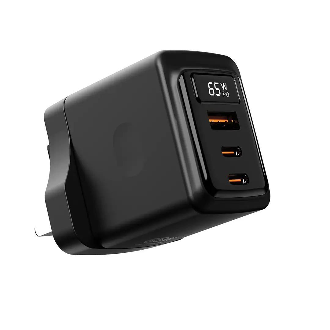 PDFWCH071CBK | Porodo GaN 65W Multi-Port Wall Charger | Black