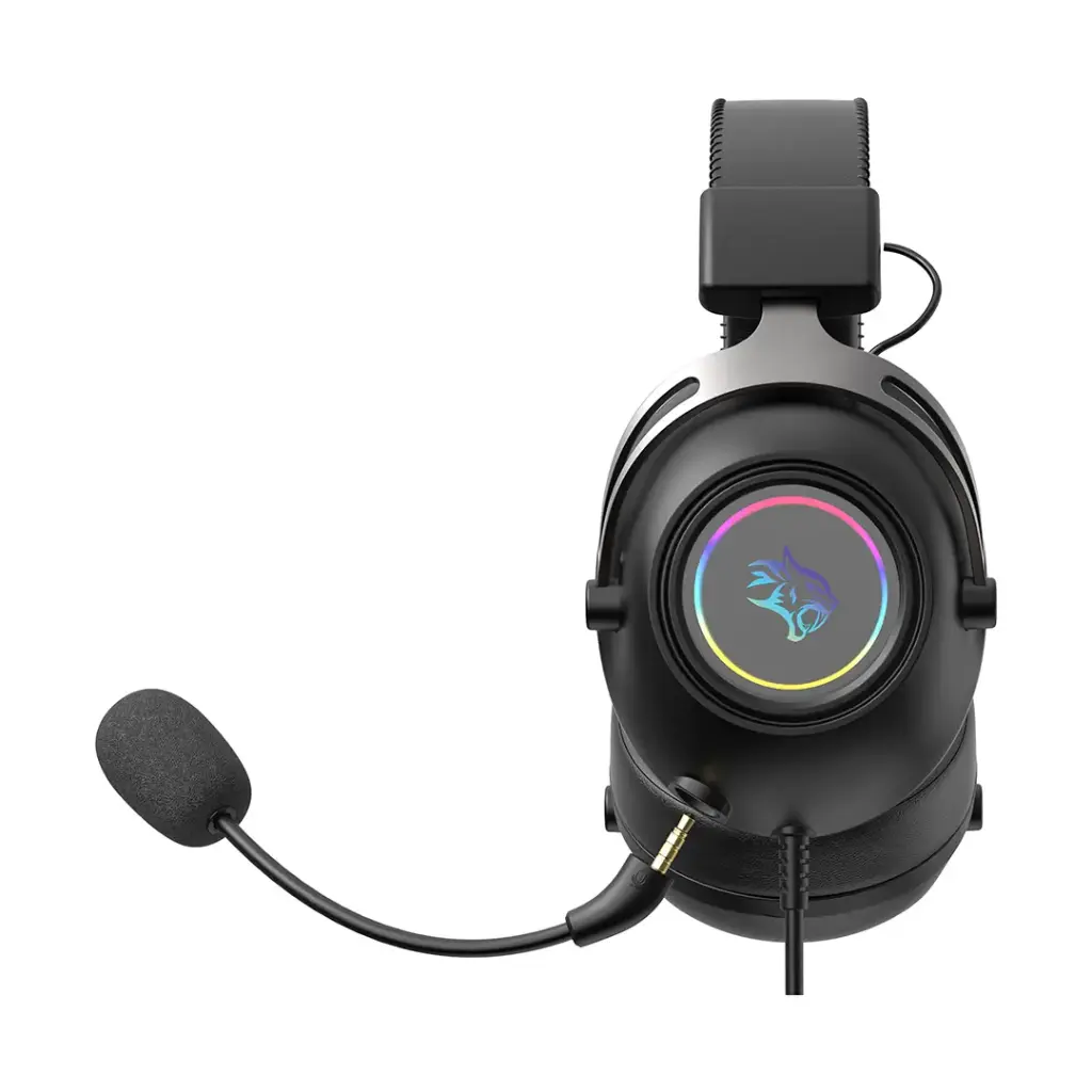 PDXSTGHS759BK| Porodo Gaming Infinity Mirror Rgb Gaming Headset With Detachable Omnidirectional Mic | Black