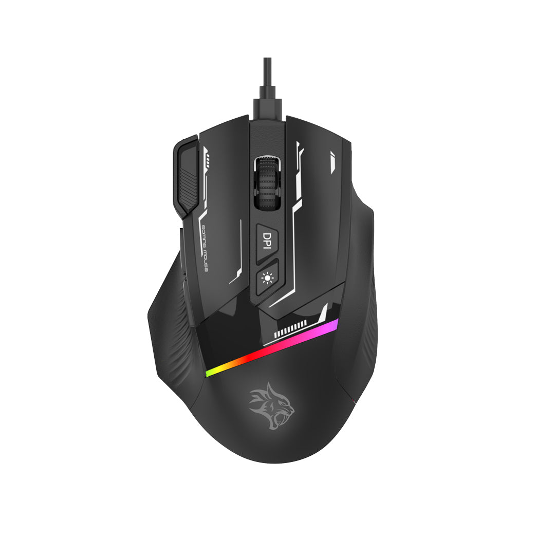 PDX321 | Porodo Gaming 8D RGB Wired Mouse DPI 7200 | Black