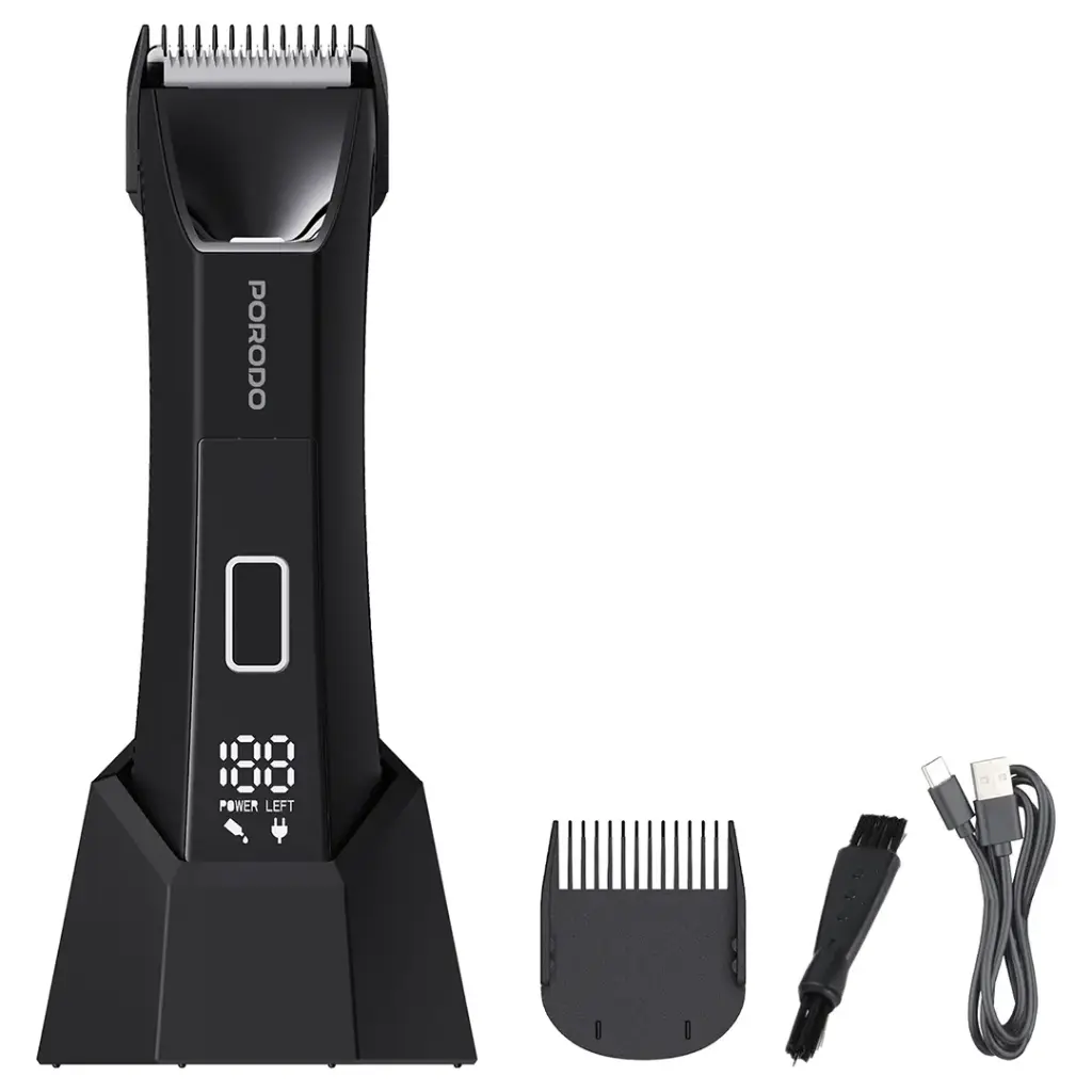 PDLFST8126BK | Porodo Lifestyle Ceramic Blade Grooming Trimmer With Digital Display | Black