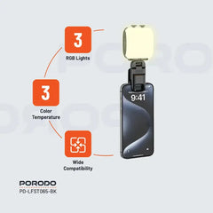 Porodo Lifestyle Clip-On Fill Light (PD-LFST065-BK) - GulfStore.com