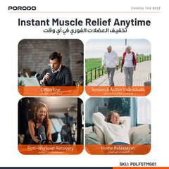 PDLFSTMGO1BK| Porodo Lifestyle Cordless Mini Massage Gun | Black