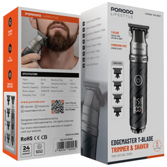 PDLFST185BK | Porodo Lifestyle Edgemaster T-Blade Trimmer & Shaver | Black