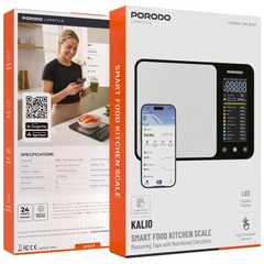 PSLFSTK86Sl | Porodo Lifestyle Kalio Smart Food Kitchen Scale | Silver
